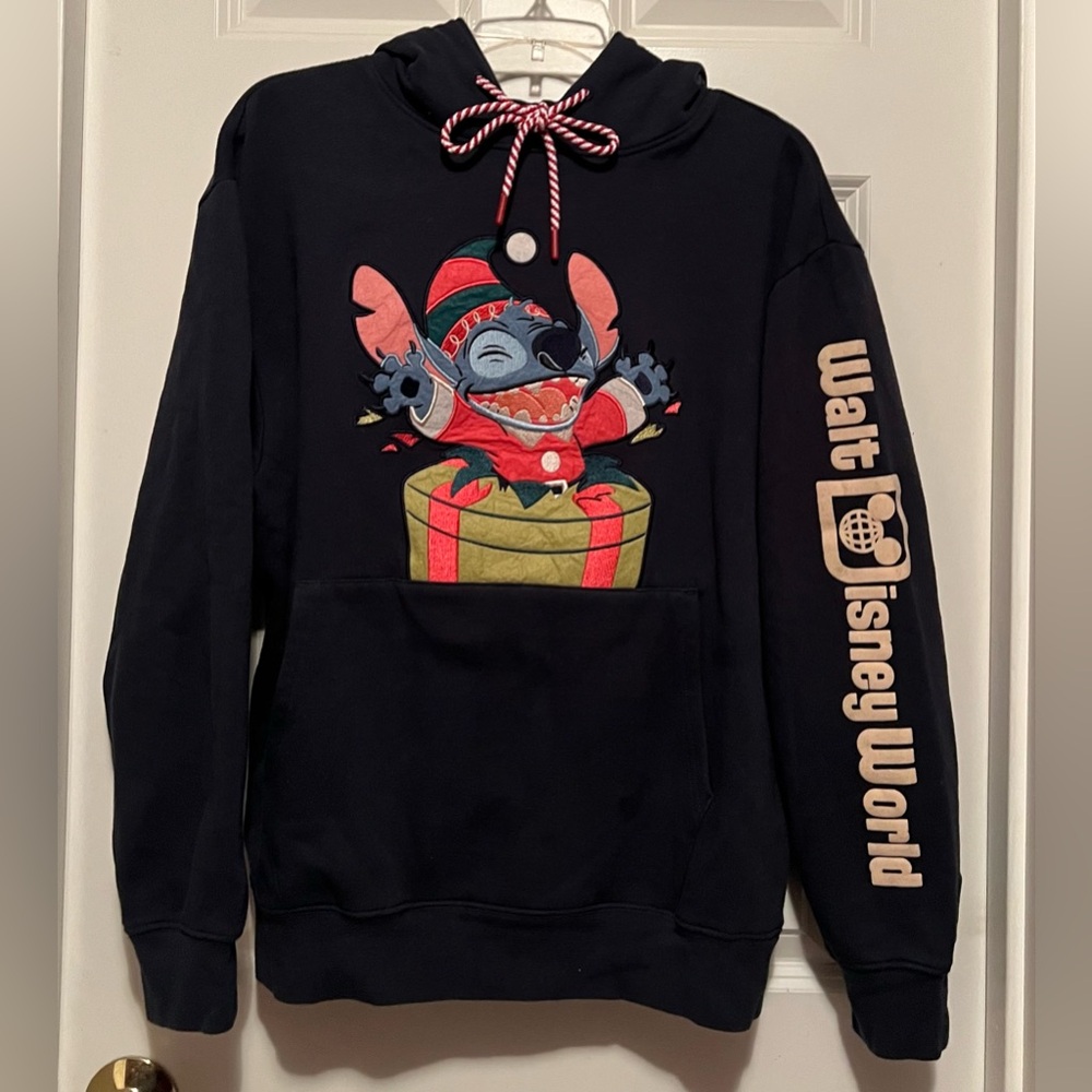 Disney Blue Hoodie with Festive Stitch in a Gift Box Design